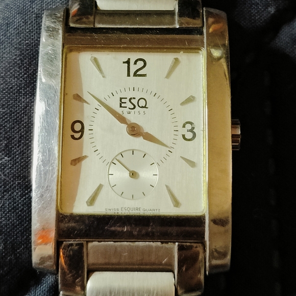 MENS SWISS ESQ BY MOVADO 300470 ALL STAINLESS STEEL BRACELET WATCH. - Picture 4 of 7